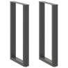 Pieds de table de bar en U 2 pièces Anthracite 40 x (90-91) cm Acier 535220535220