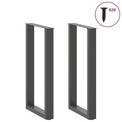 Pieds de table de bar en U 2 pièces Anthracite 40 x (90-91) cm Acier 535220535220