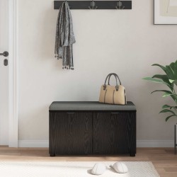 Banc d'entrée avec coussin Chêne Noir 80 x 38 x 46 cm 535222535222