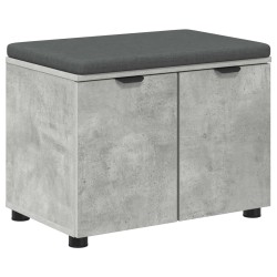 Banc d'entrée avec coussin Gris Béton 60 x 38 x 46 cm 535224535224