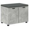 Banc d'entrée avec coussin Gris Béton 60 x 38 x 46 cm 535224535224