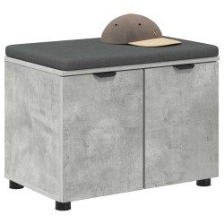 Banc d'entrée avec coussin Gris Béton 60 x 38 x 46 cm 535224535224