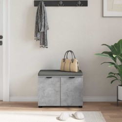 Banc d'entrée avec coussin Gris Béton 60 x 38 x 46 cm 535224535224