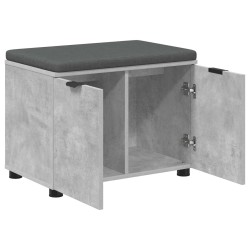 Banc d'entrée avec coussin Gris Béton 60 x 38 x 46 cm 535224535224