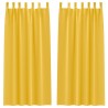 Rideaux occultants avec anneaux 2 pcs Jaune moutarde 535225535225
