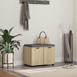 Banc d'entrée avec coussin Chêne Sonoma 60 x 38 x 46 cm 535226535226