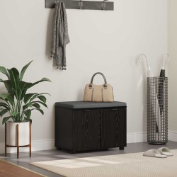 Banc d'entrée avec coussin Chêne Noir 60 x 38 x 46 cm 535227535227