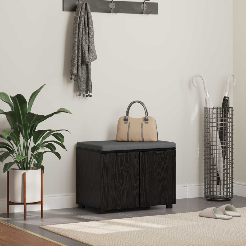 Banc d'entrée avec coussin Chêne Noir 60 x 38 x 46 cm 535227535227
