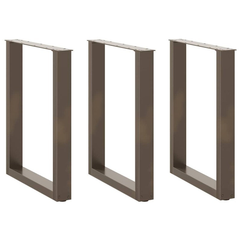 Pieds de table à manger en U 3 pièces Acier naturel 70 x (72-73) cm Acier 535228535228