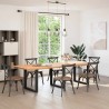 Pieds de table à manger en U, 3 pièces, noir, 80 x (72-73) cm, acier 535230535230
