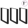 Pieds de table à manger en U, 3 pièces, noir, 80 x (72-73) cm, acier 535230535230