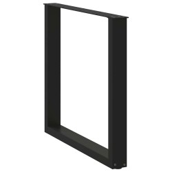 Pieds de table à manger en U, 3 pièces, noir, 80 x (72-73) cm, acier 535230535230