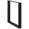 Pieds de table à manger en U, 3 pièces, noir, 80 x (72-73) cm, acier 535230535230