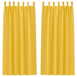 Rideaux occultants avec anneaux 2 pcs Jaune moutarde 535232535232