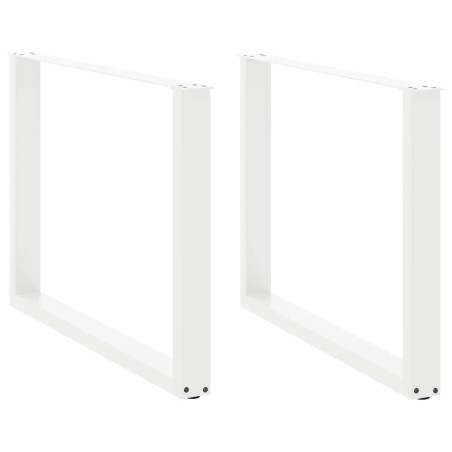 Pieds de table à manger en U 2 pièces Blanc 100 x (72-73) cm Acier 535233535233