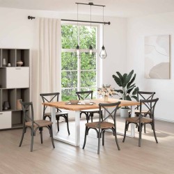 Pieds de table à manger en U 2 pièces Blanc 100 x (72-73) cm Acier 535233535233