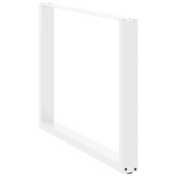 Pieds de table à manger en U 2 pièces Blanc 100 x (72-73) cm Acier 535233535233