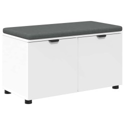 Banc d'entrée Blanc 80 x 38 x 46 cm Bois Ingénierie et Tissu 535234535234
