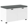 Banc d'entrée Blanc 80 x 38 x 46 cm Bois Ingénierie et Tissu 535234535234
