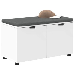 Banc d'entrée Blanc 80 x 38 x 46 cm Bois Ingénierie et Tissu 535234535234