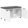 Banc d'entrée Blanc 80 x 38 x 46 cm Bois Ingénierie et Tissu 535234535234