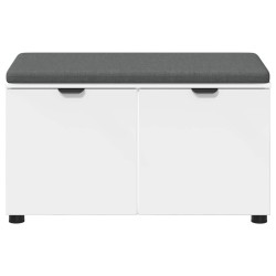Banc d'entrée Blanc 80 x 38 x 46 cm Bois Ingénierie et Tissu 535234535234