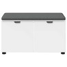 Banc d'entrée Blanc 80 x 38 x 46 cm Bois Ingénierie et Tissu 535234535234