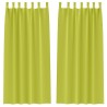 Rideaux occultants avec anneaux 2 pcs Vert 225 x 140 cm 535236535236