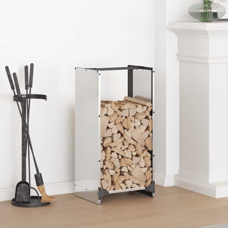 Portant de bois de chauffage 40x30x80 cm acier inoxydable 535238535238