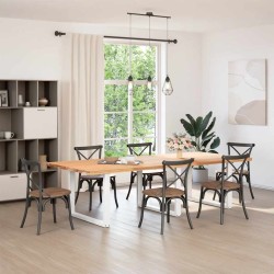 Pieds de table à manger en U 3 pièces Blanc 100 x (72-73) cm Acier 535239535239