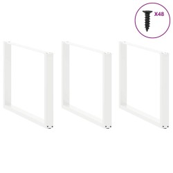Pieds de table à manger en U 3 pièces Blanc 100 x (72-73) cm Acier 535239535239