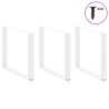 Pieds de table à manger en U 3 pièces Blanc 100 x (72-73) cm Acier 535239535239