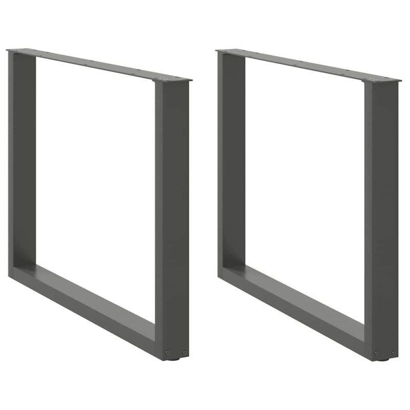 Pieds de table à manger en U 2 pièces Anthracite 100 x (72-73) cm Acier 535241535241