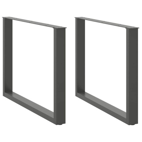 Pieds de table à manger en U 2 pièces Anthracite 100 x (72-73) cm Acier 535241535241