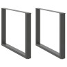 Pieds de table à manger en U 2 pièces Anthracite 100 x (72-73) cm Acier 535241535241