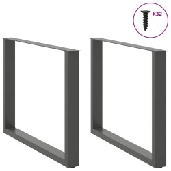 Pieds de table à manger en U 2 pièces Anthracite 100 x (72-73) cm Acier 535241535241
