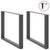 Pieds de table à manger en U 2 pièces Anthracite 100 x (72-73) cm Acier 535241535241