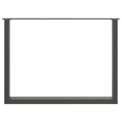 Pieds de table à manger en U 2 pièces Anthracite 100 x (72-73) cm Acier 535241535241