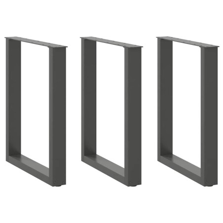 Pieds de table à manger en U 3 pièces Anthracite 70 x (72-73) cm Acier 535242535242