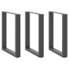 Pieds de table à manger en U 3 pièces Anthracite 70 x (72-73) cm Acier 535242535242