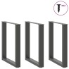Pieds de table à manger en U 3 pièces Anthracite 70 x (72-73) cm Acier 535242535242