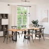 Pieds de table à manger en U 3 pièces Noir 70 x (72-73) cm Acier 535244535244