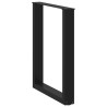 Pieds de table à manger en U 3 pièces Noir 70 x (72-73) cm Acier 535244535244