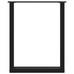 Pieds de table à manger en U 3 pièces Noir 70 x (72-73) cm Acier 535244535244