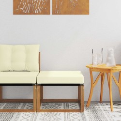 Pouf d'Extérieur Bois d'acacia massif et tissu Textilène 535249535249