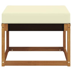 Pouf d'Extérieur Bois d'acacia massif et tissu Textilène 535249535249