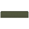 Jardinière vert olive 200x40x40 cm acier laminé à froid 535250535250