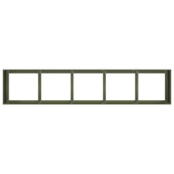 Jardinière vert olive 200x40x40 cm acier laminé à froid 535250535250
