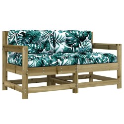 Chaises de jardin avec coussins lot de 2 bois de pin imprégné 535276535276