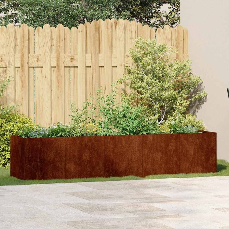 Jardinière rouillé 200x40x40 cm acier inoxydable 535283535283